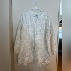 Moon River Cream Embossed Floral Jacket
